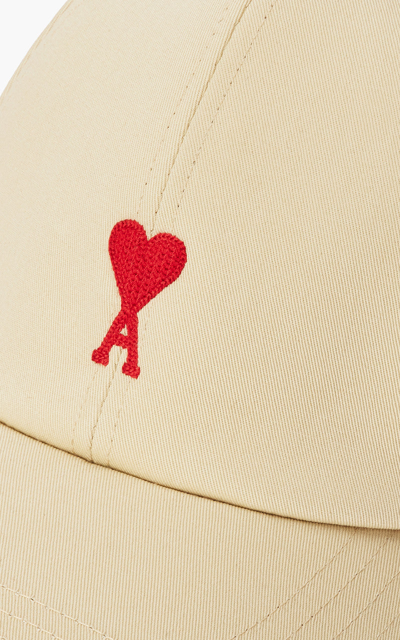 AMI Paris Red ADC Embroidery Cap Vanilla