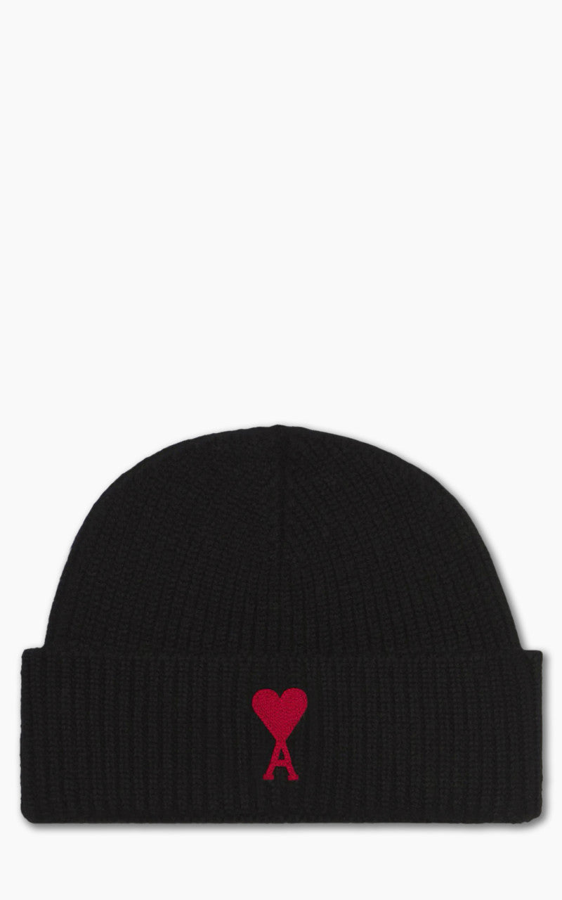 AMI Paris Ami De Coeur Beanie Black/Red