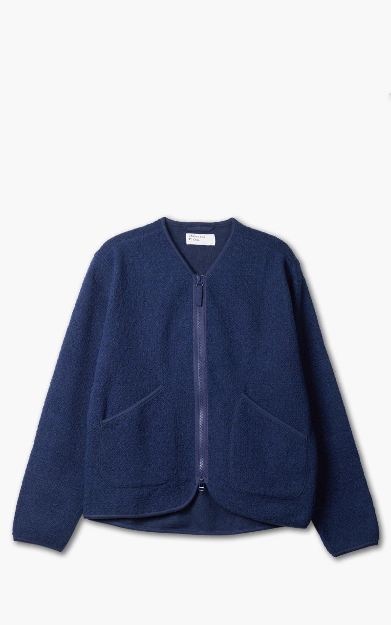 Universal Works Zip Liner Jacket Tibet Fleece Navy