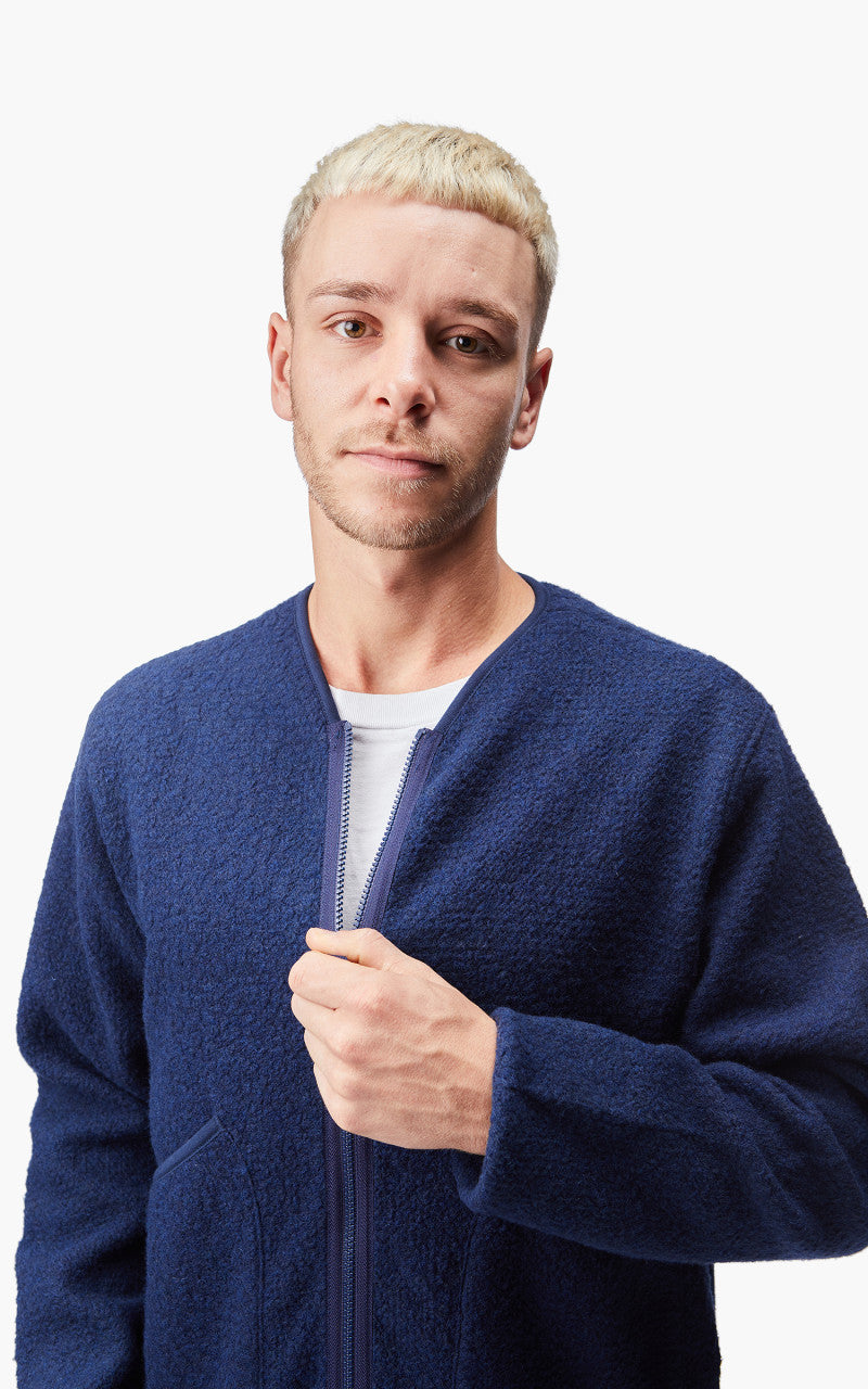 Universal Works Zip Liner Jacket Tibet Fleece Navy