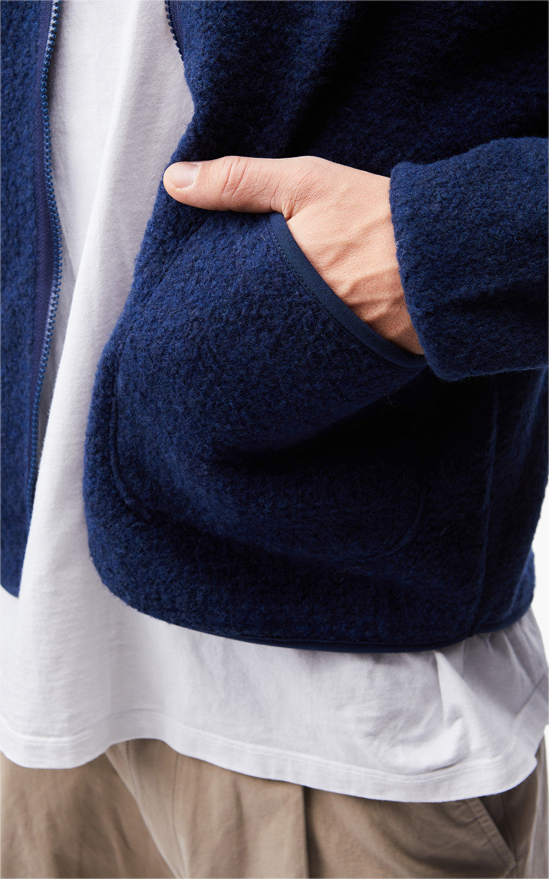 Universal Works Zip Liner Jacket Tibet Fleece Navy