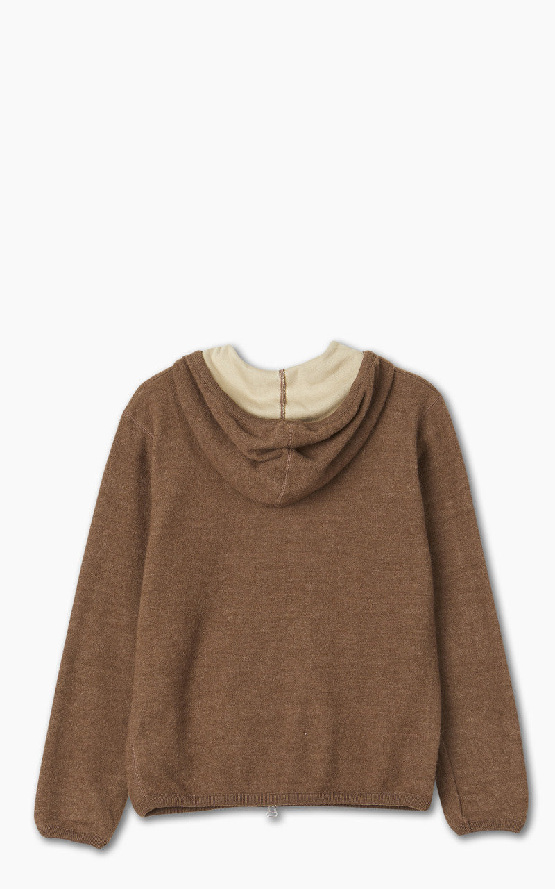 Universal Works Surfer Hoodie Wool Cotton Knit Brown