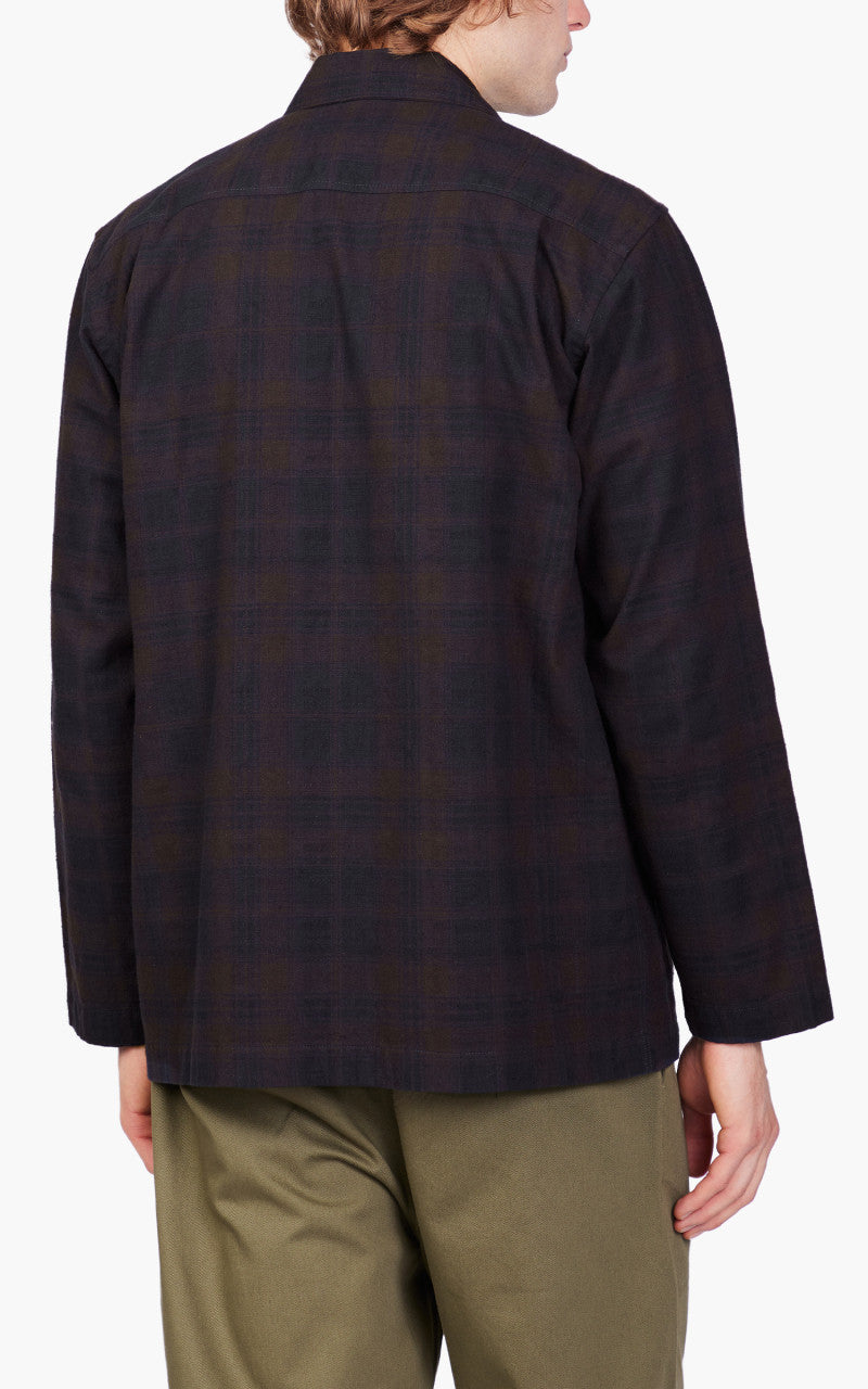 Universal Works Easy Overshirt Navy/Brown