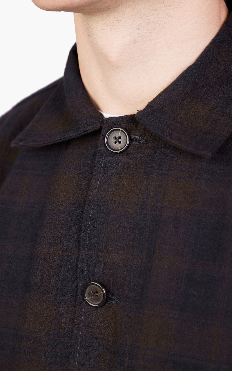Universal Works Easy Overshirt Navy/Brown