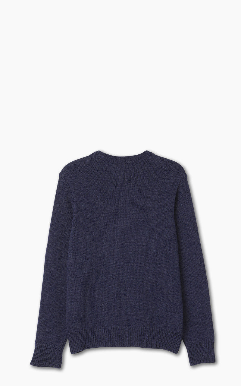 Universal Works V Neck Sweater Eco Wool Navy
