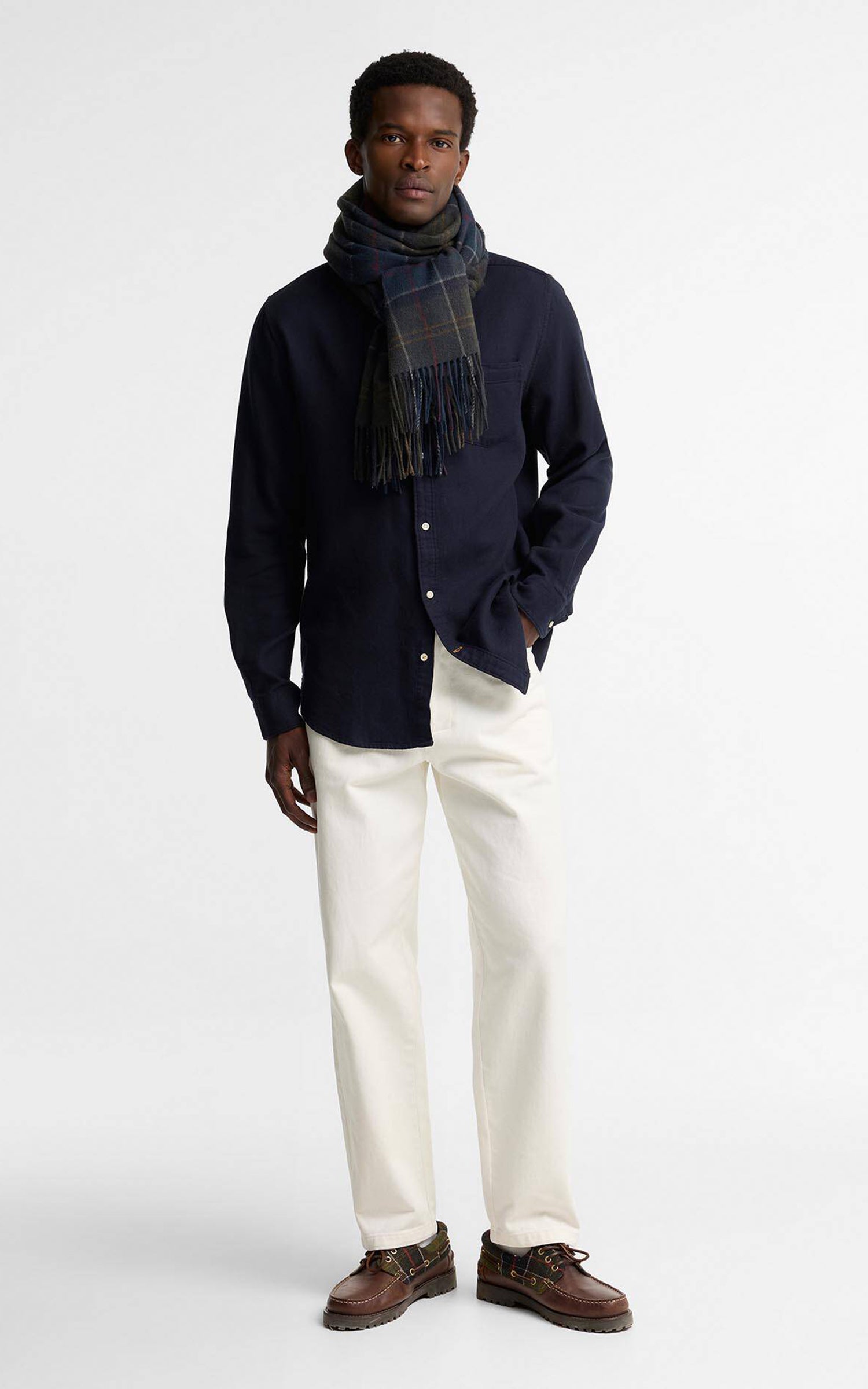 Barbour Scarf Braden Tartan Wool Shadow Classic