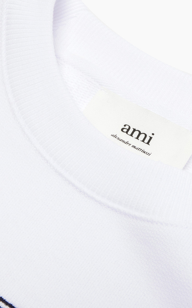 AMI Paris France Crewneck Sweatshirt White