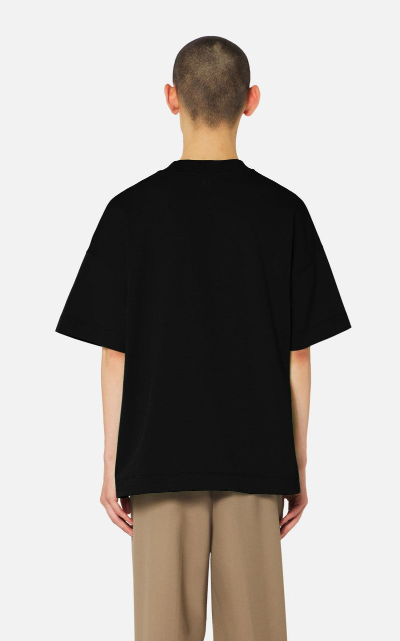 AMI Paris T-Shirt Satin Label Black