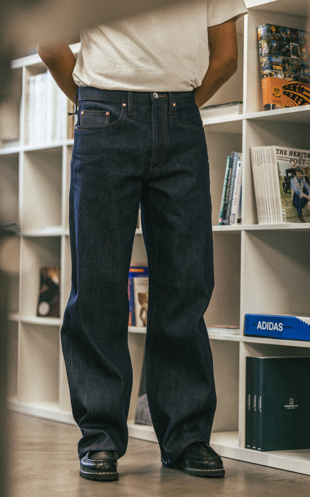 The Unbranded Brand UB721 Wide Fit Heavyweight Selvedge Indigo 21oz