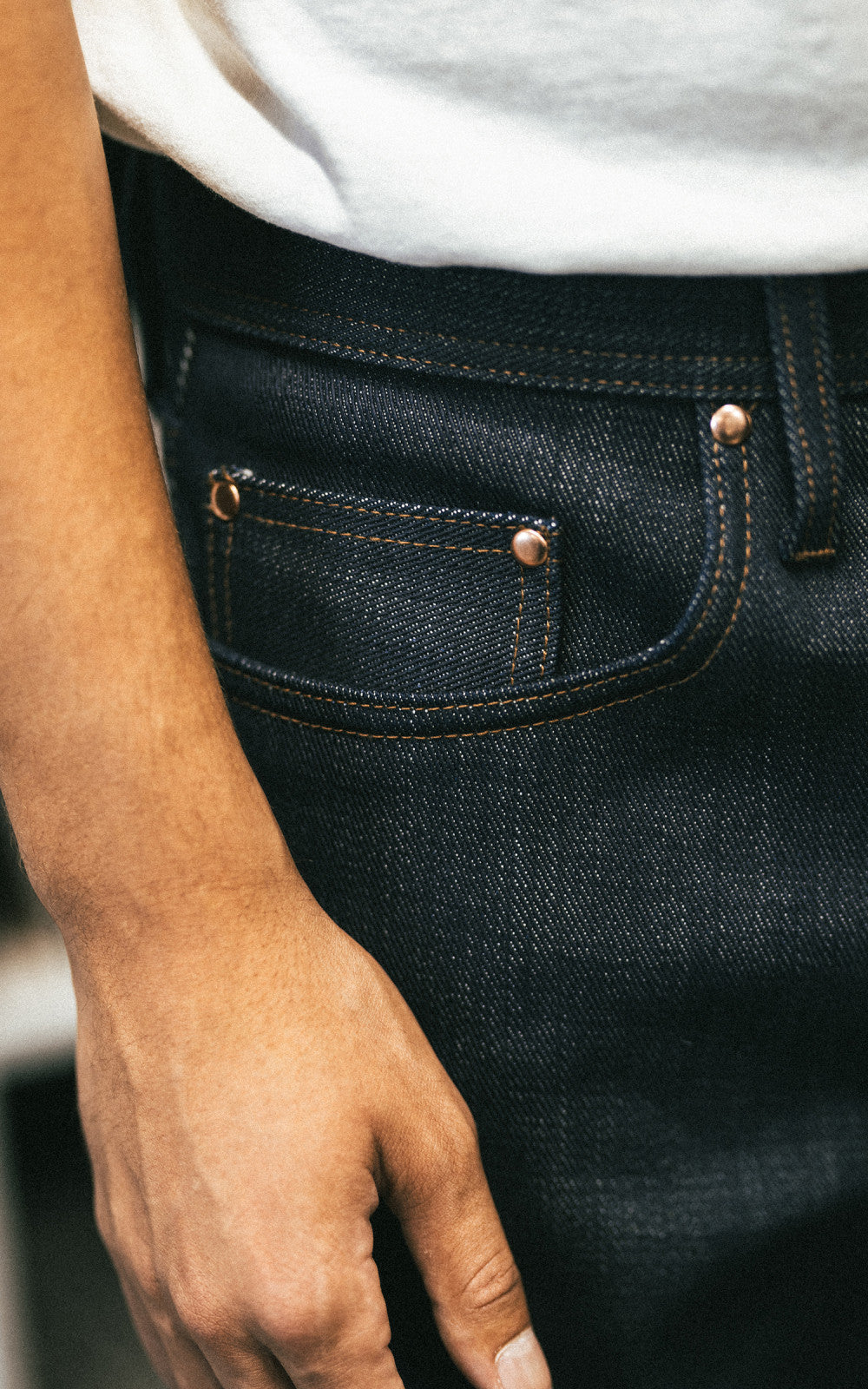 The Unbranded Brand UB721 Wide Fit Heavyweight Selvedge Indigo 21oz