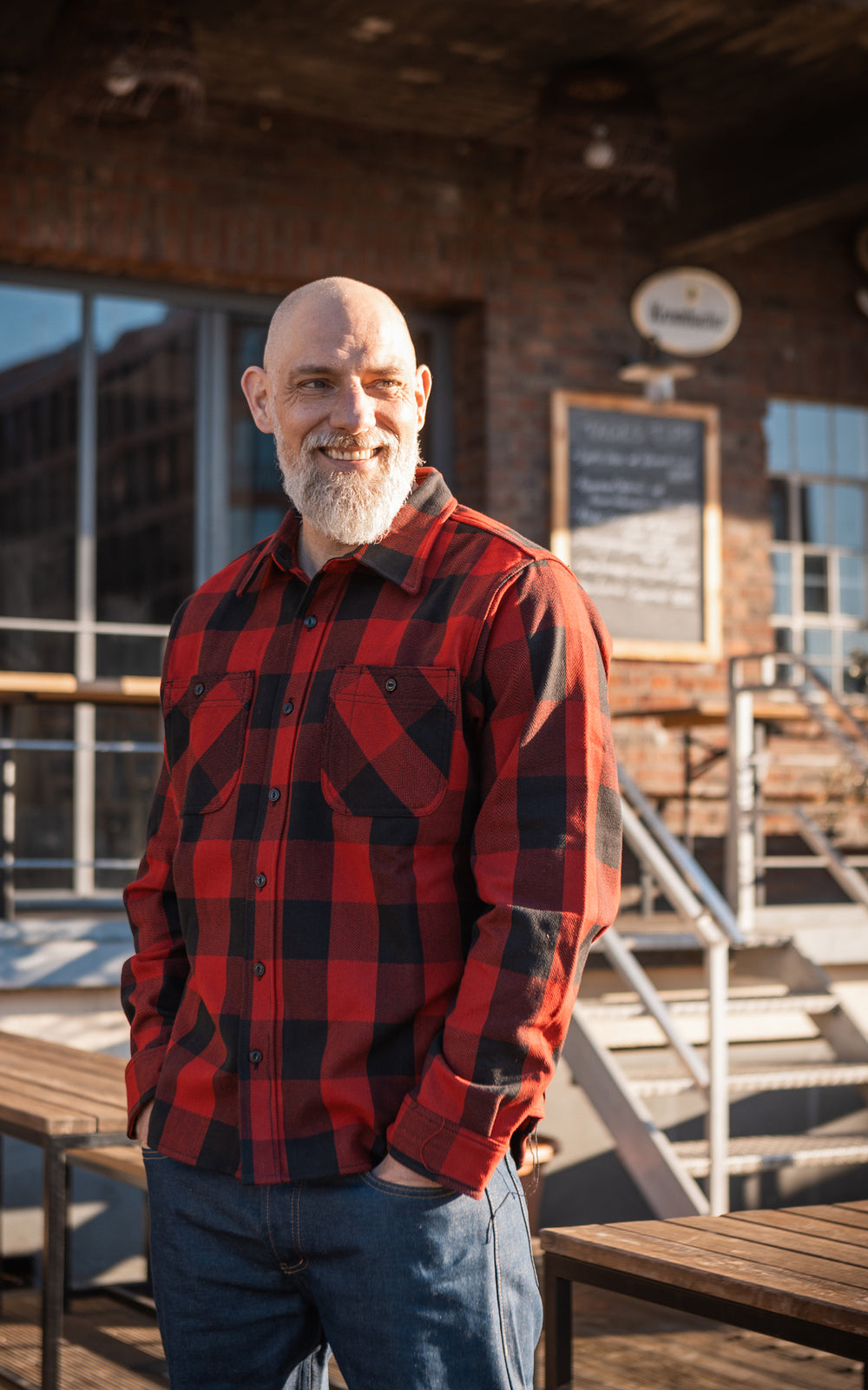 The Unbranded Brand UBS432 Work Shirt Ultra Heavyweight Flannel Red
