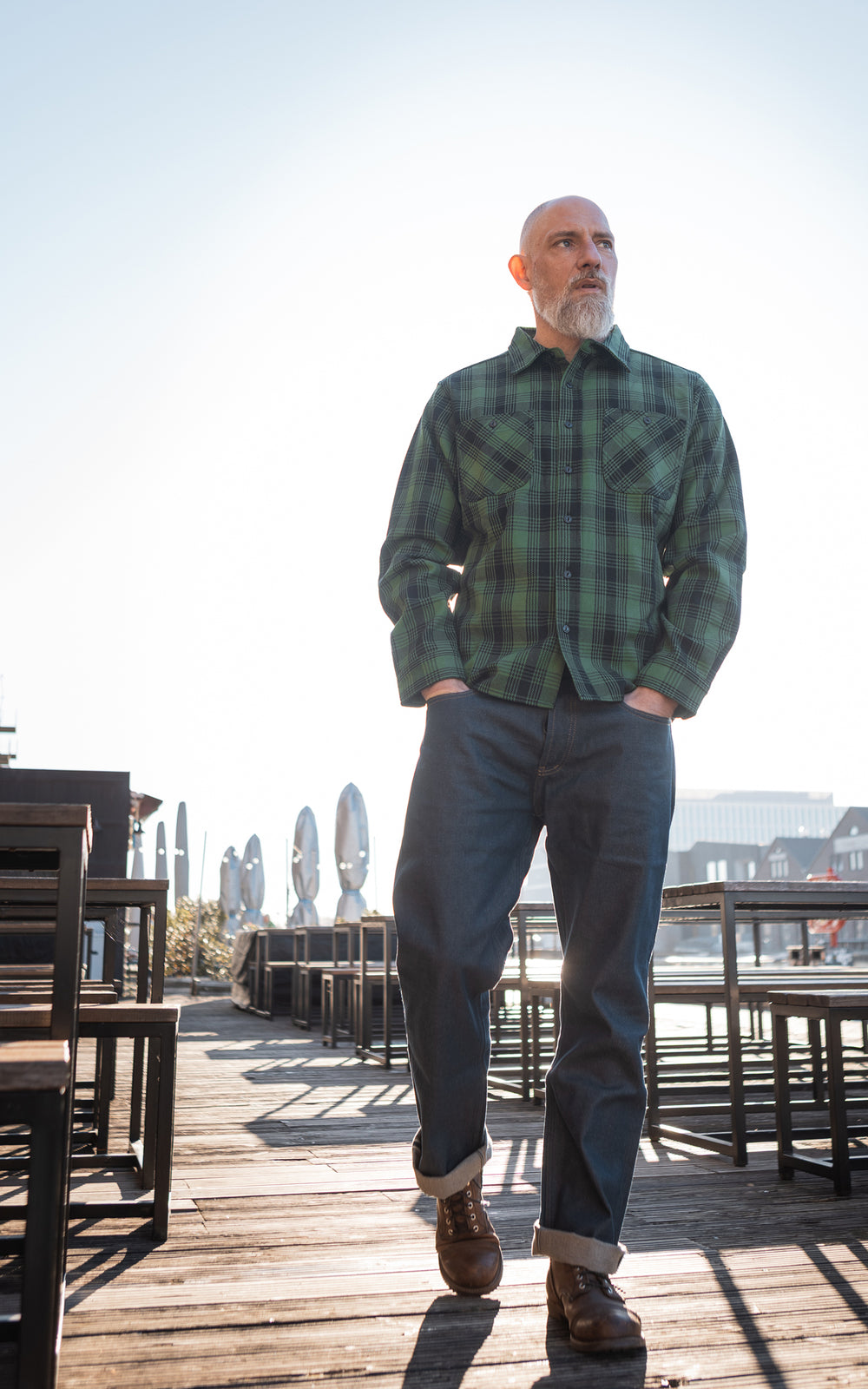 The Unbranded Brand UBS430 Work Shirt Ultra Heavyweight Flannel Green