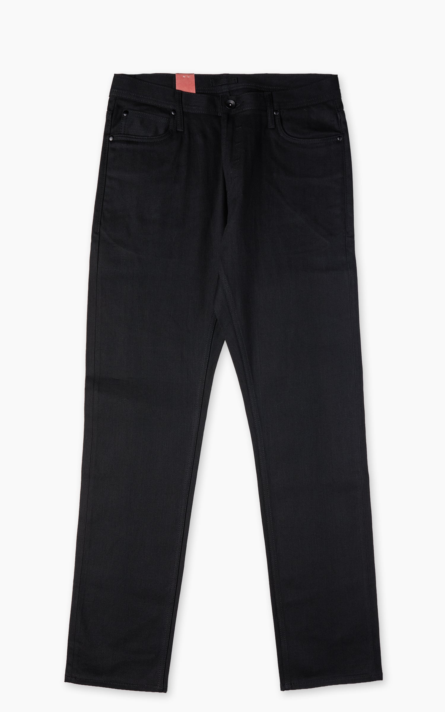The Unbranded Brand UB144 Skinny Fit Solid Black Stretch Selvedge Denim 11oz