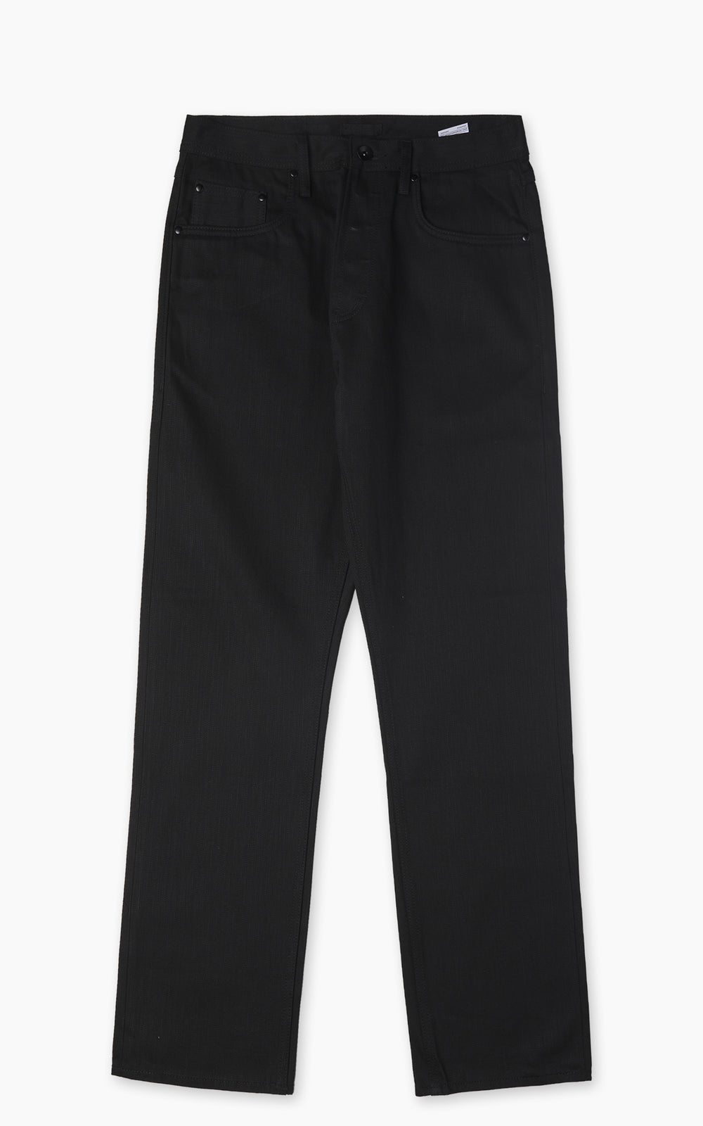 The Unbranded Brand UB848 Relaxed Straight Fit Slubby Black Selvedge 14.5oz
