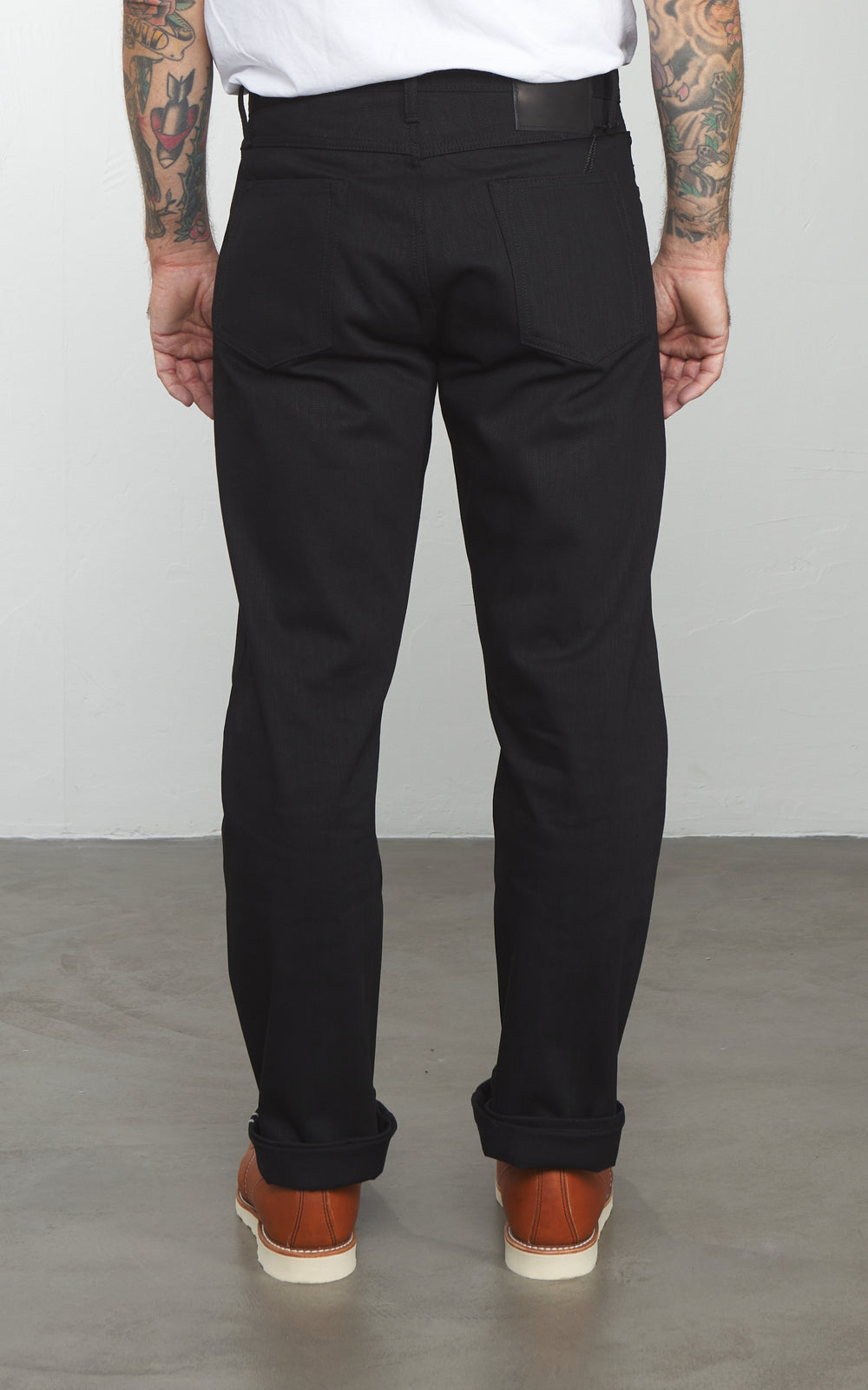 The Unbranded Brand UB848 Relaxed Straight Fit Slubby Black Selvedge 14.5oz
