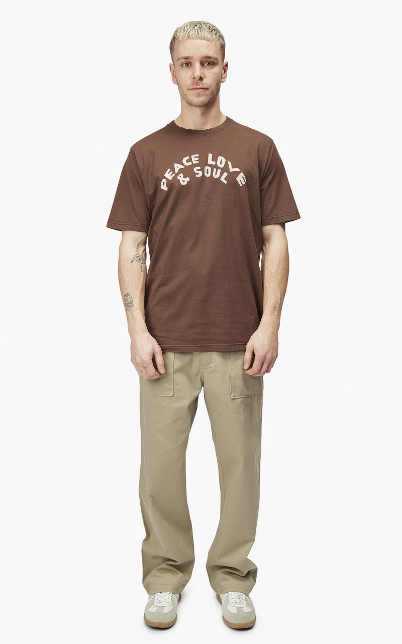 Universal Works Print Tee Organic Jersey Brown