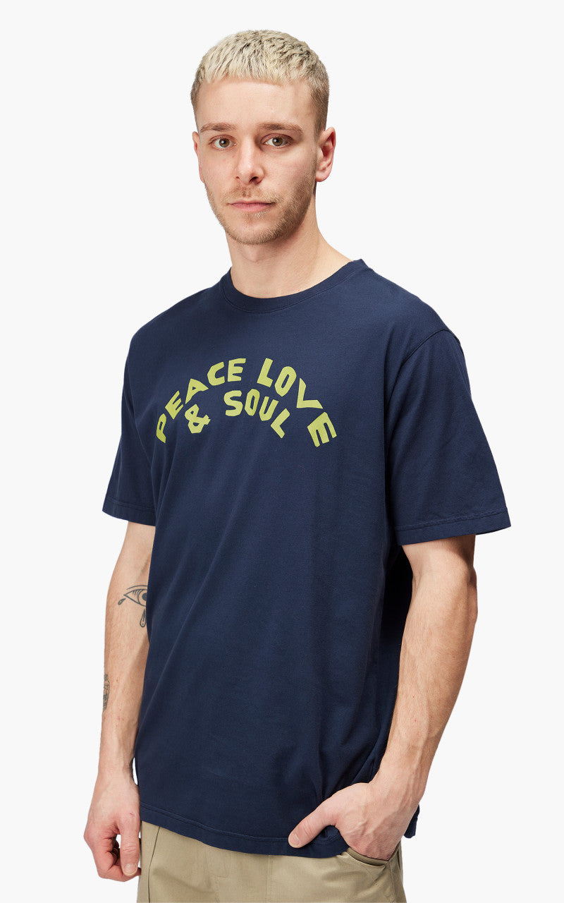 Universal Works Print Tee Organic Jersey Navy
