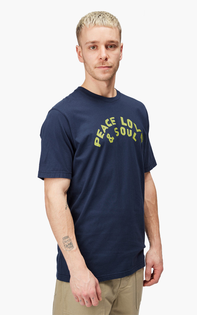 Universal Works Print Tee Organic Jersey Navy