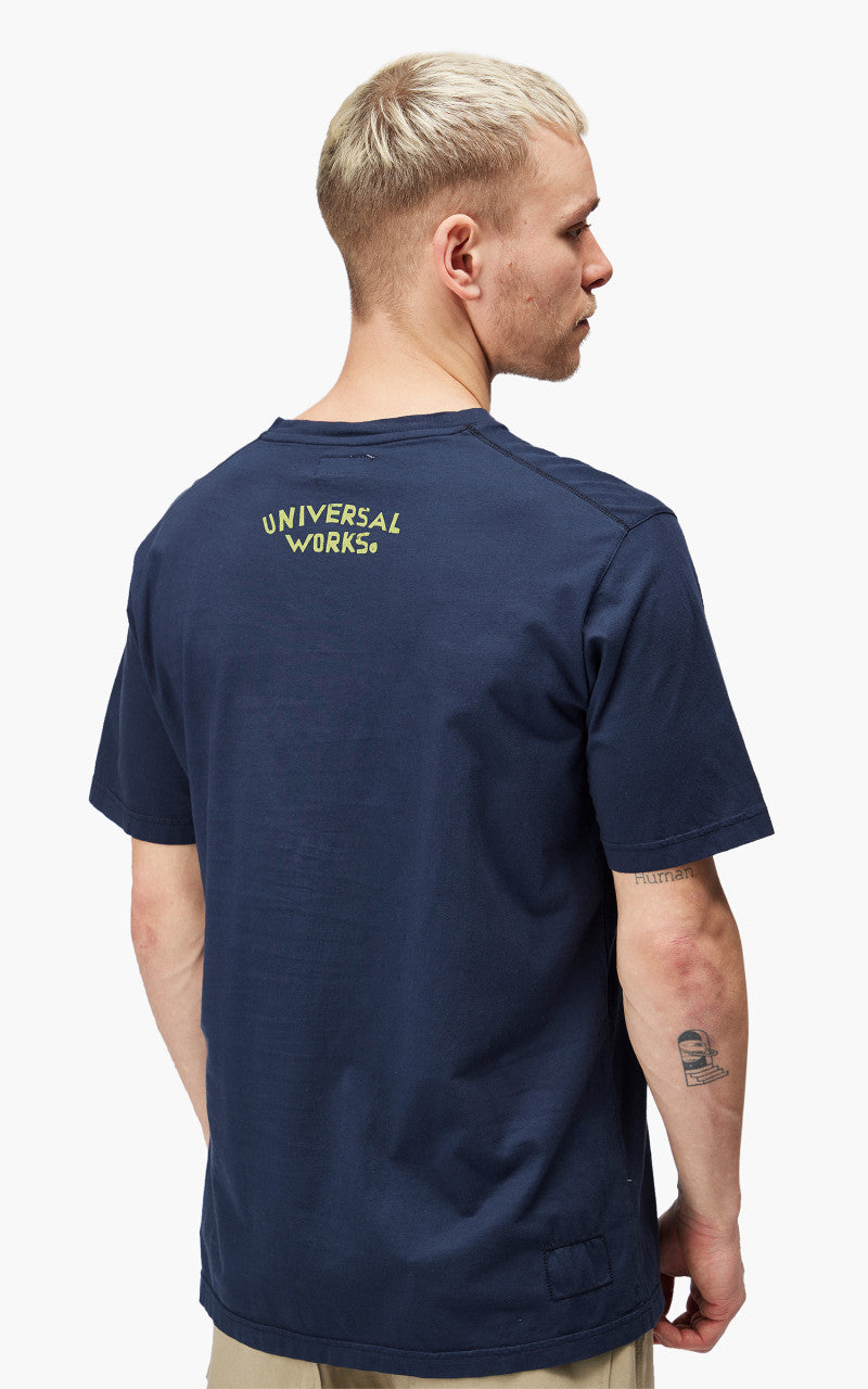 Universal Works Print Tee Organic Jersey Navy