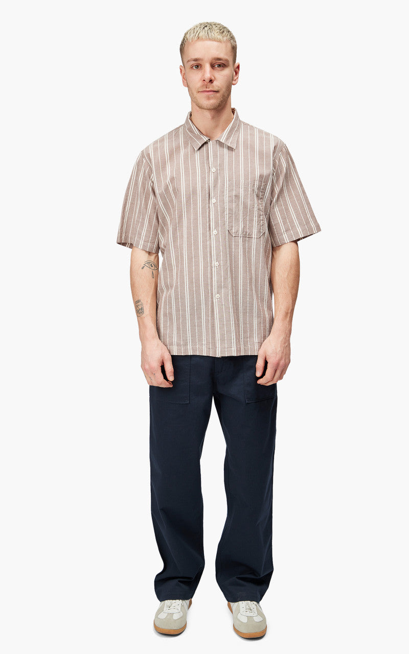 Universal Works Camp Shirt Nisi Cotton Brown
