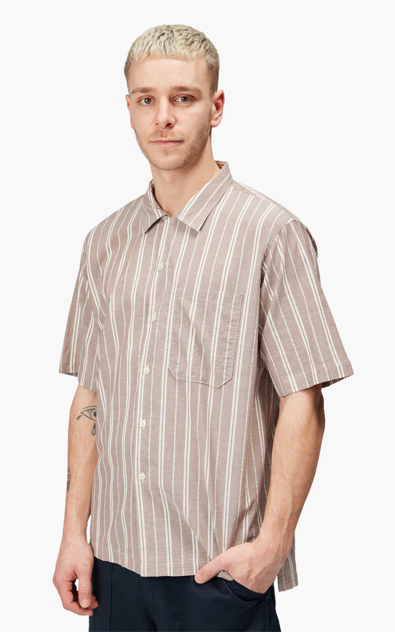 Universal Works Camp Shirt Nisi Cotton Brown