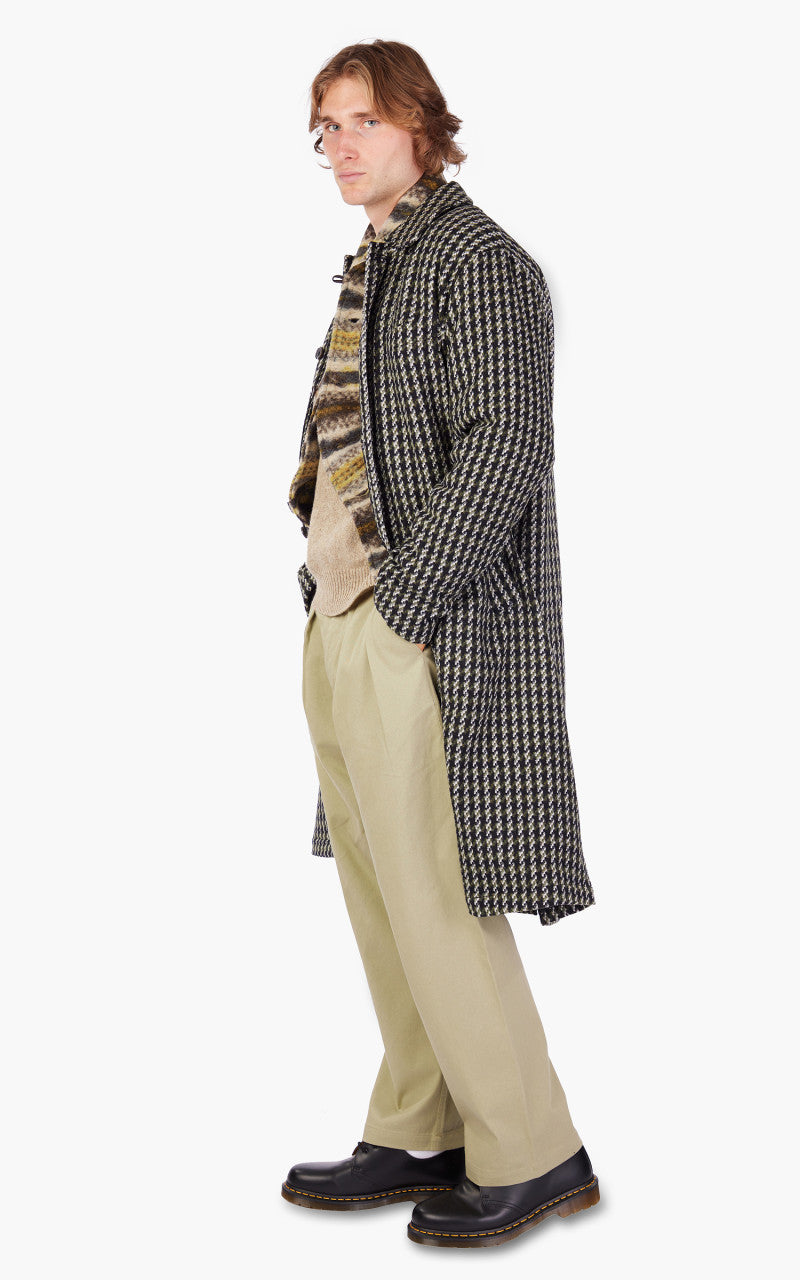 Universal Works Long Swing Overcoat Cortina Tweed Olive