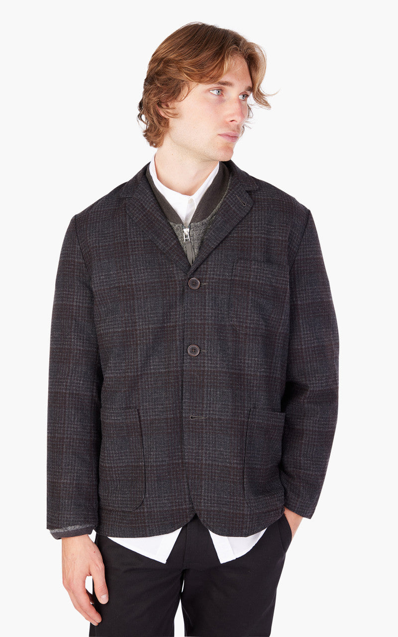 Universal Works Three Button Jacket Reuse Wool Mix Charcoal