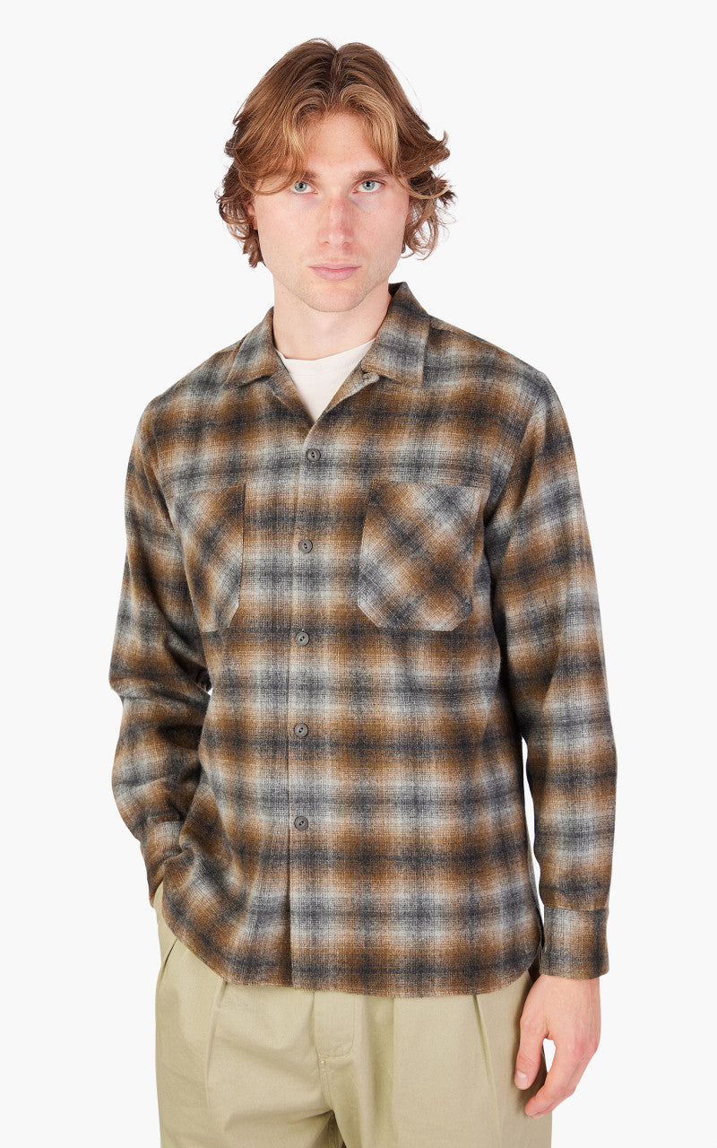 Universal Works Work Shirt Flannel Brown Check