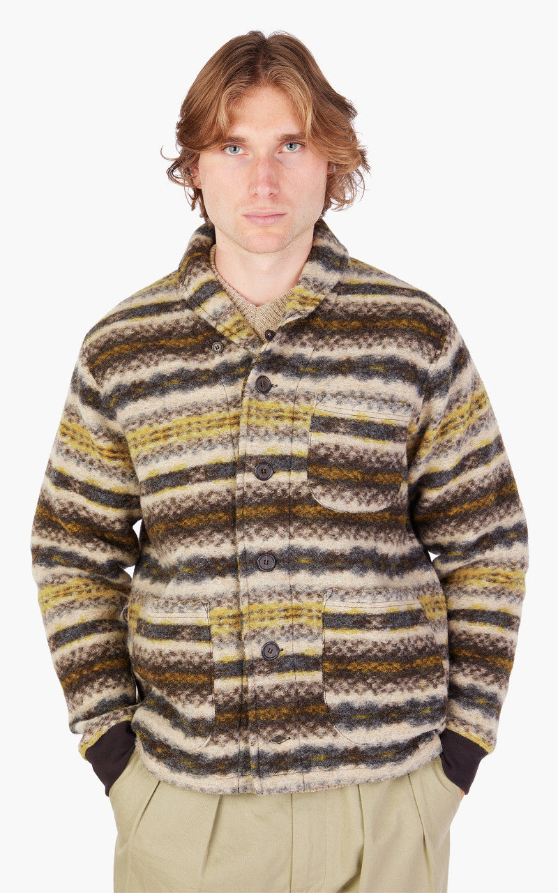 Universal Works New York Cardigan Wool Mix Fairisle