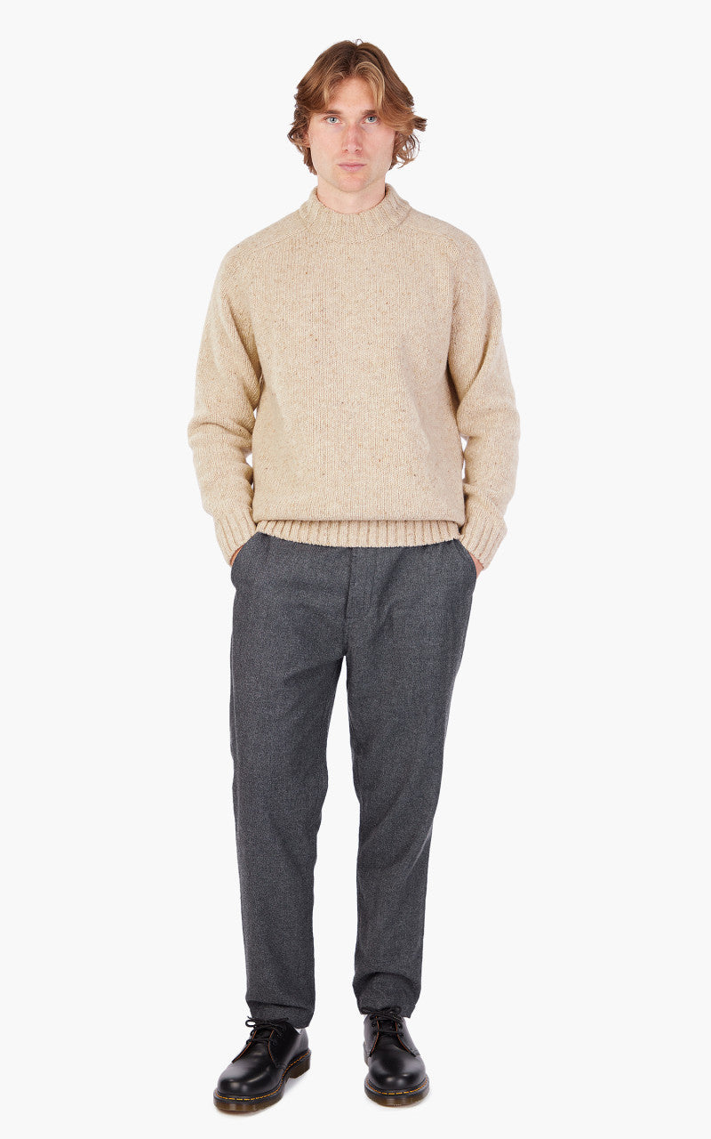 Universal Works Vincent Turtle Neck Lambswool Fleck Stone