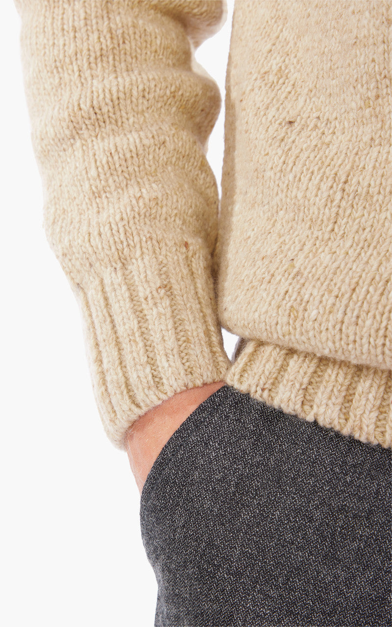 Universal Works Vincent Turtle Neck Lambswool Fleck Stone