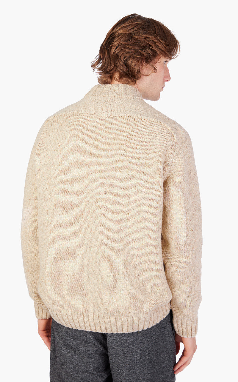 Universal Works Vincent Turtle Neck Lambswool Fleck Stone