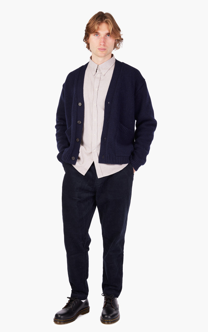 Universal Works Langdale Cardigan Eco Wool Navy