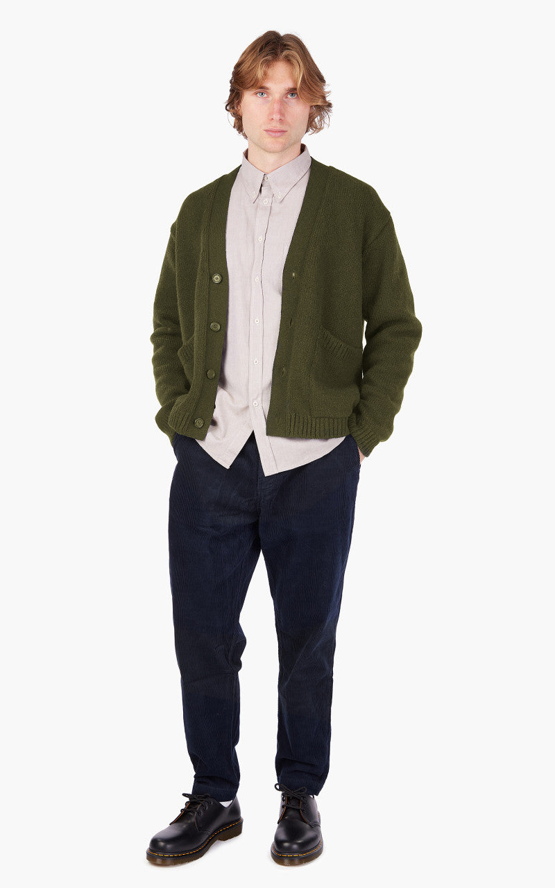 Universal Works Langdale Cardigan Eco Wool Olive