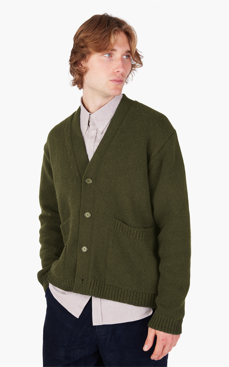 Universal Works Langdale Cardigan Eco Wool Olive