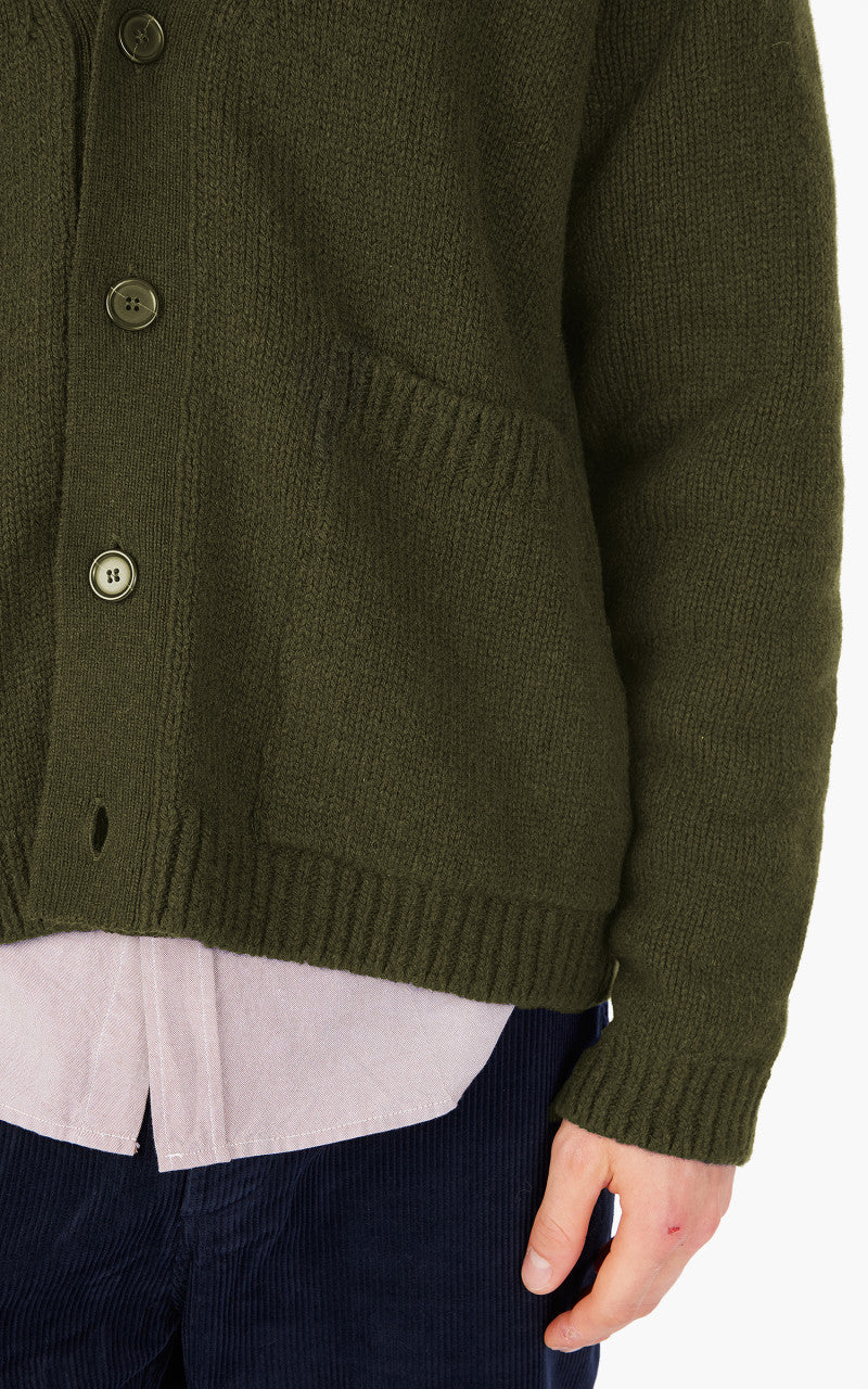 Universal Works Langdale Cardigan Eco Wool Olive