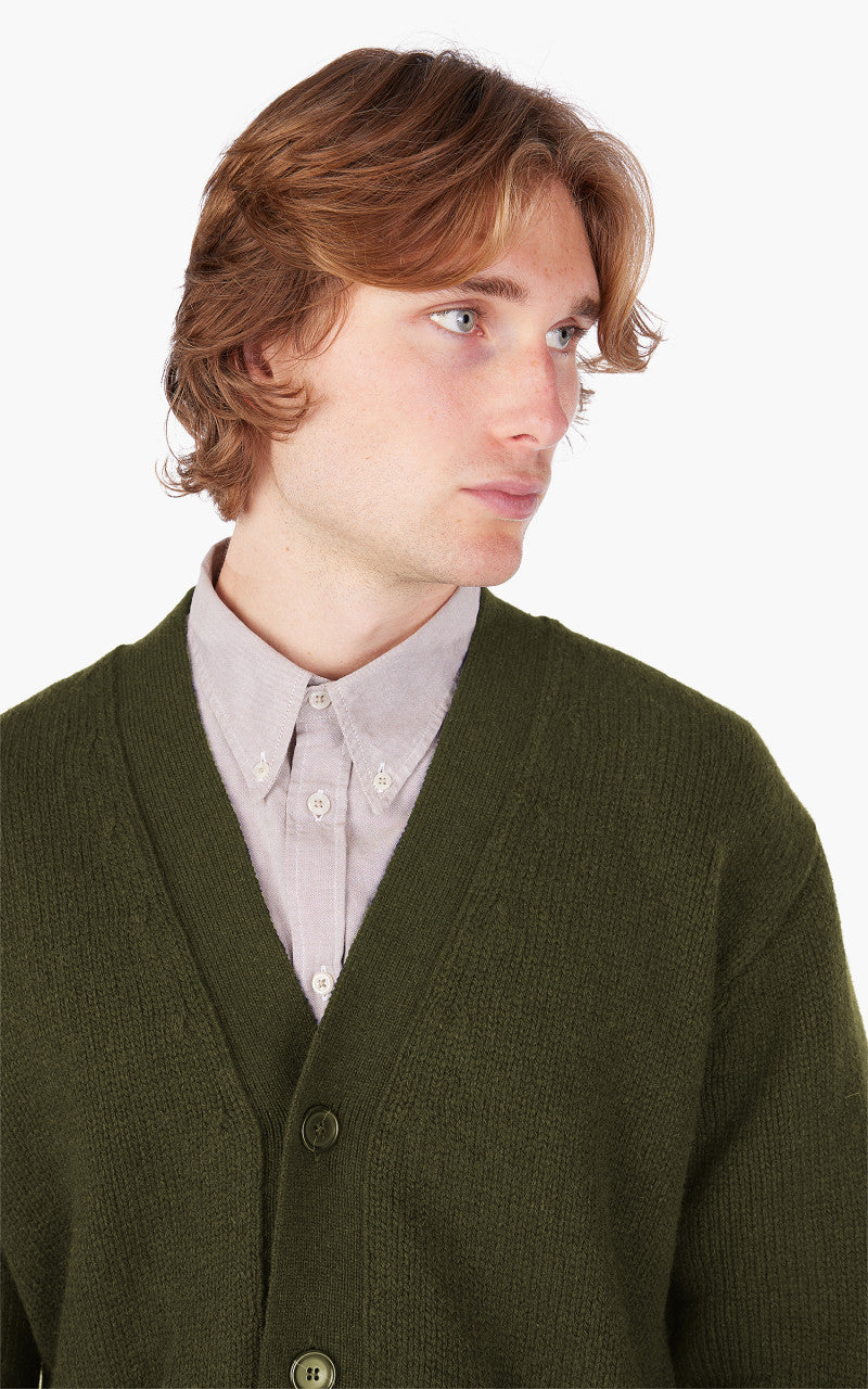 Universal Works Langdale Cardigan Eco Wool Olive