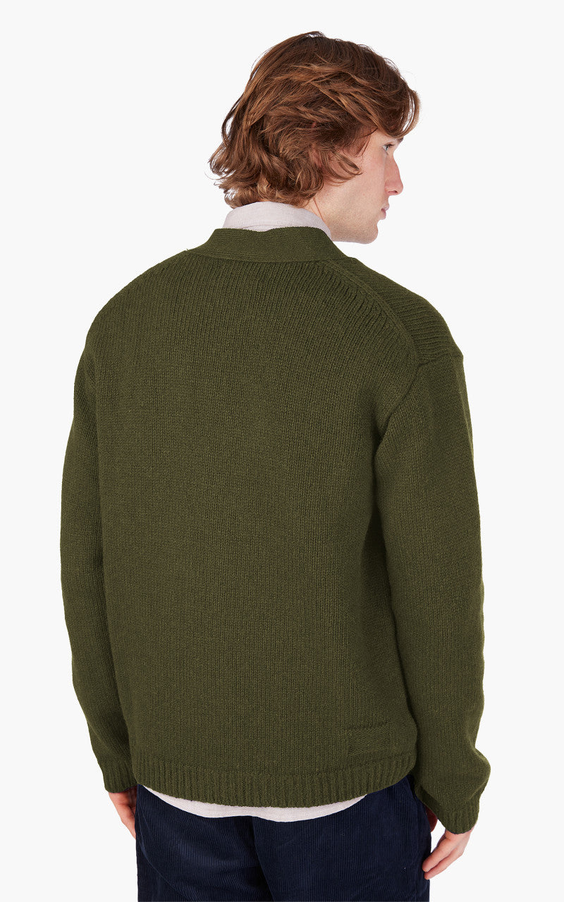 Universal Works Langdale Cardigan Eco Wool Olive