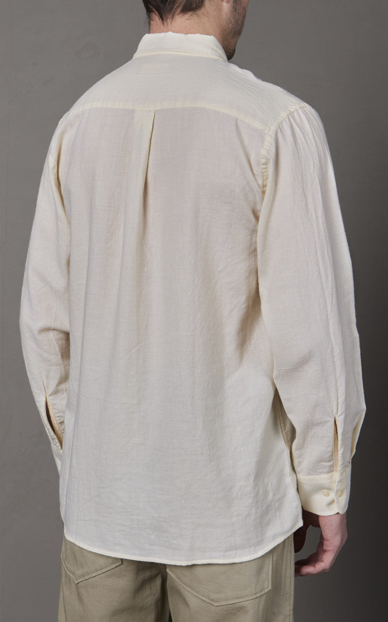 Universal Works Brushed Cotton Wool Daybrook Shirt Ecru