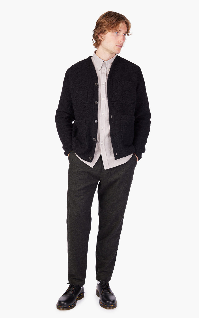 Universal Works Cardigan Wool Fleece Black