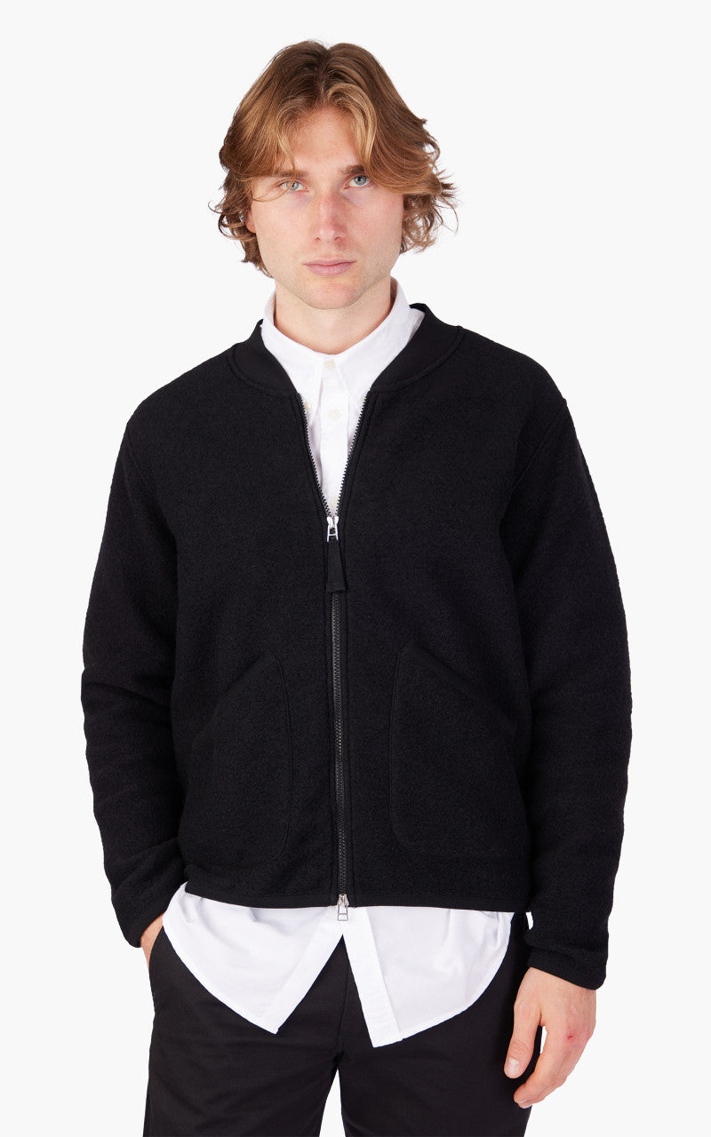Universal Works Zip Bomber Wool Fleece Black