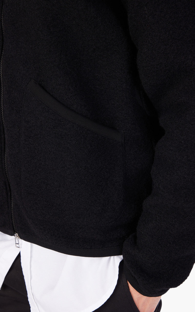 Universal Works Zip Bomber Wool Fleece Black