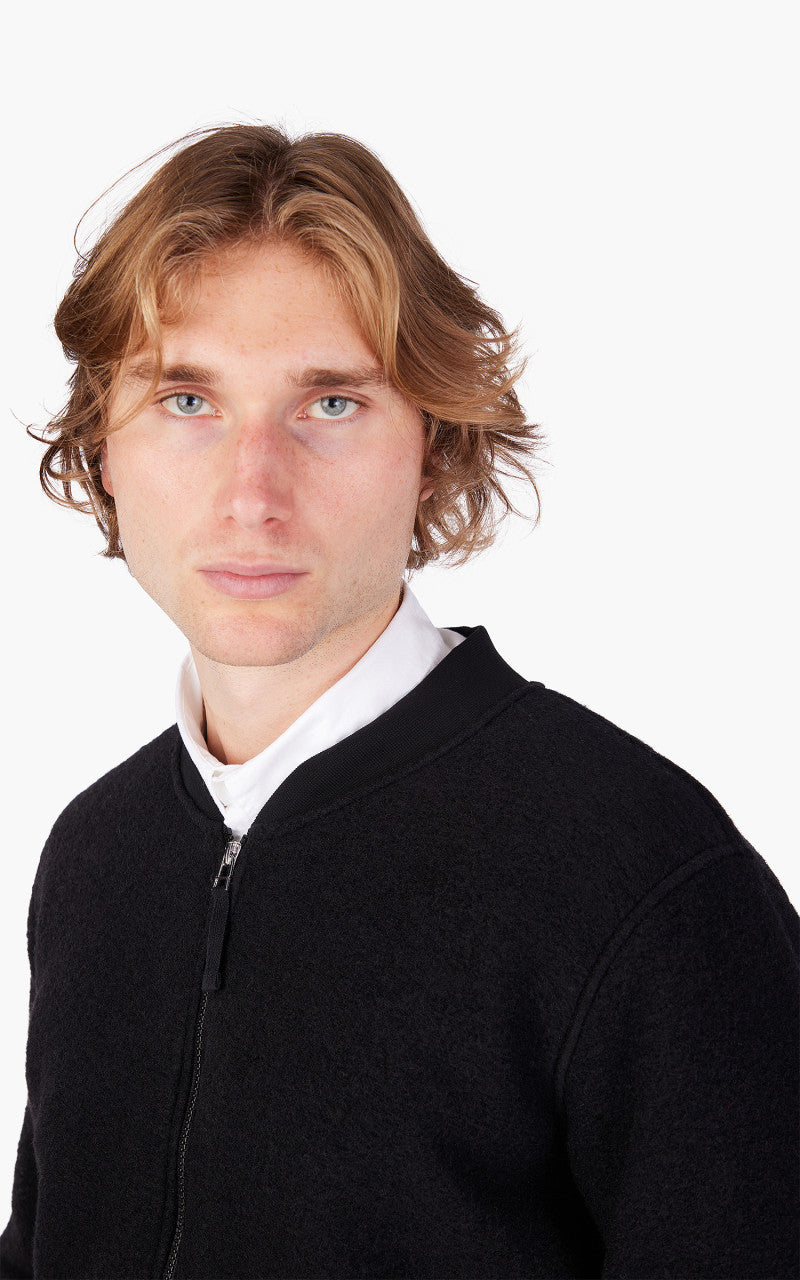 Universal Works Zip Bomber Wool Fleece Black