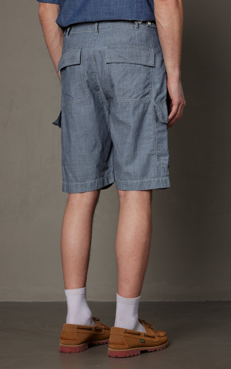 Universal Works MW Cargo Short Chambray Indigo