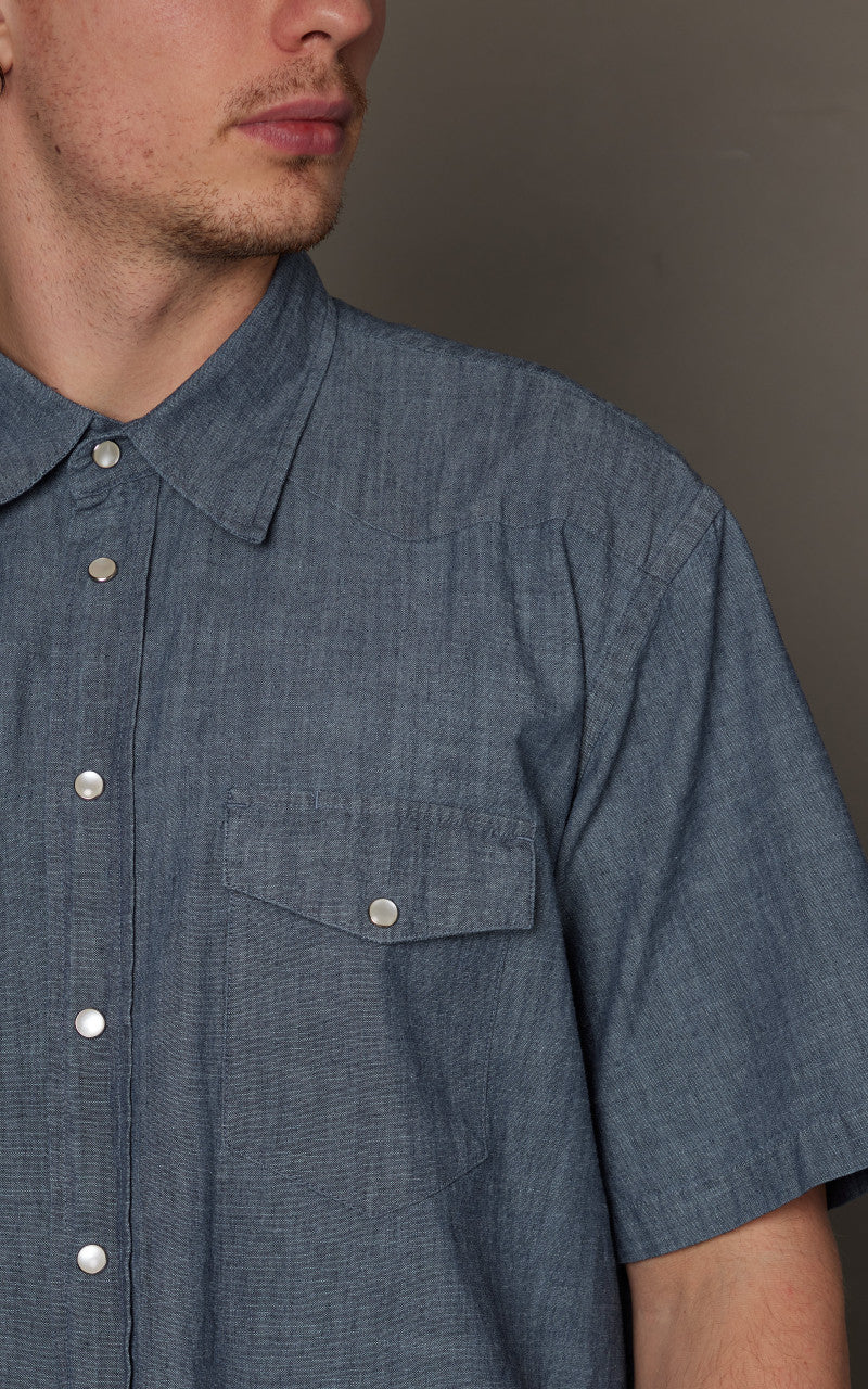 Universal Works Western Garage Shirt Chambray Indigo