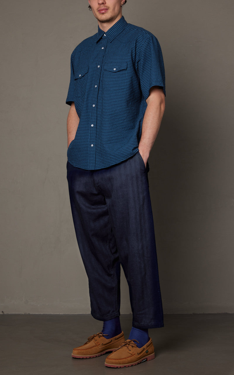 Universal Works HI Water Trouser Herringbone Denim Indigo