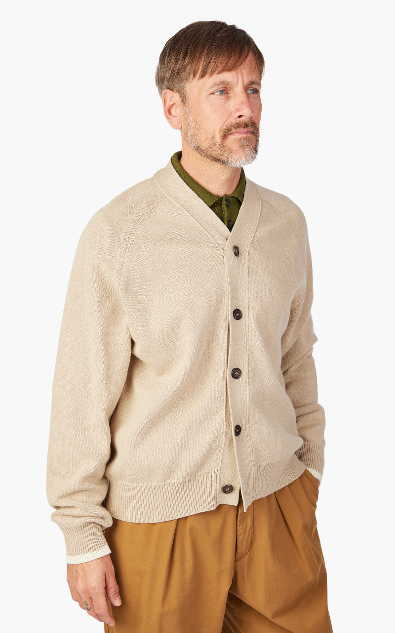 Universal Works David Cardigan Eco Cotton Dark Sand