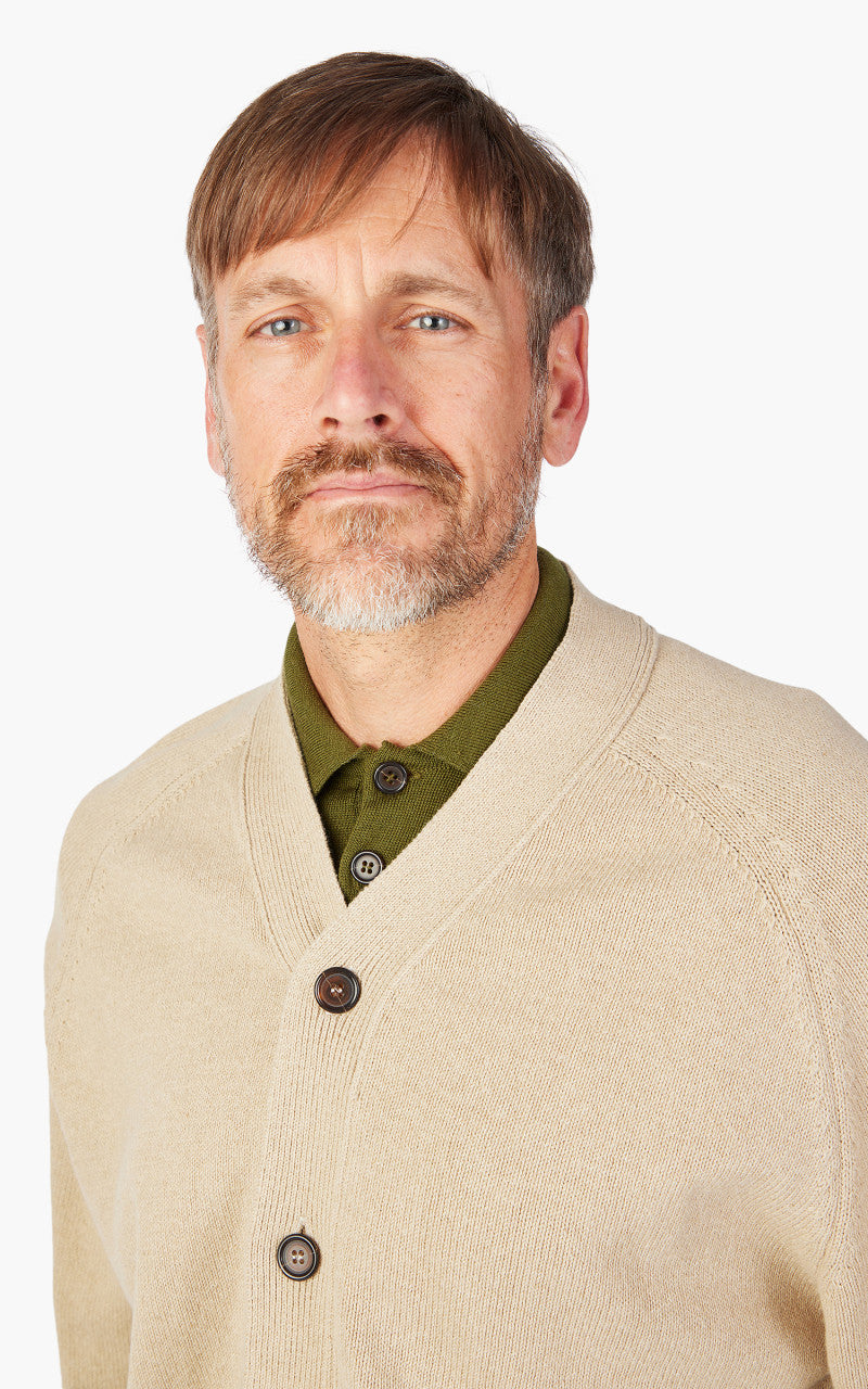 Universal Works David Cardigan Eco Cotton Dark Sand