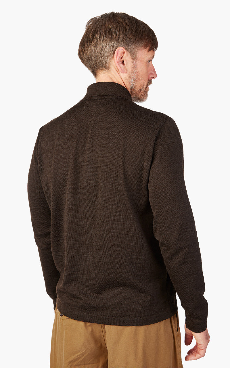 Universal Works Loose Polo Merino Knit Brown