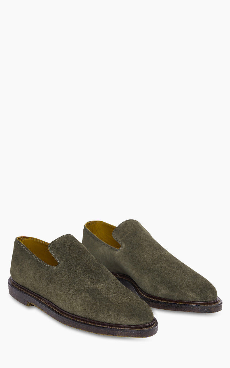 Viberg Slipper Janus Calf Suede Loden Green